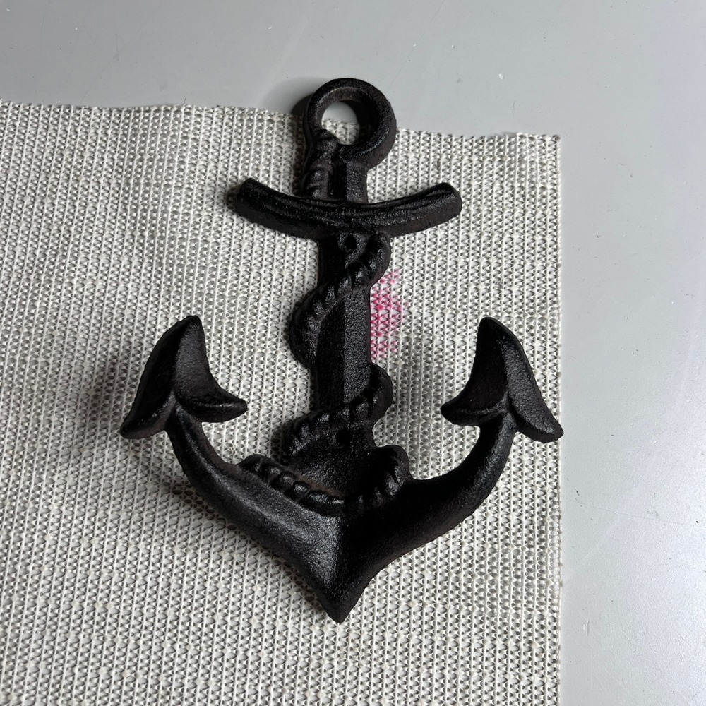Cast Iron Anchor Wall‎ Hook Nautical Maritime Rope Decor Black Coat Towel Hanger